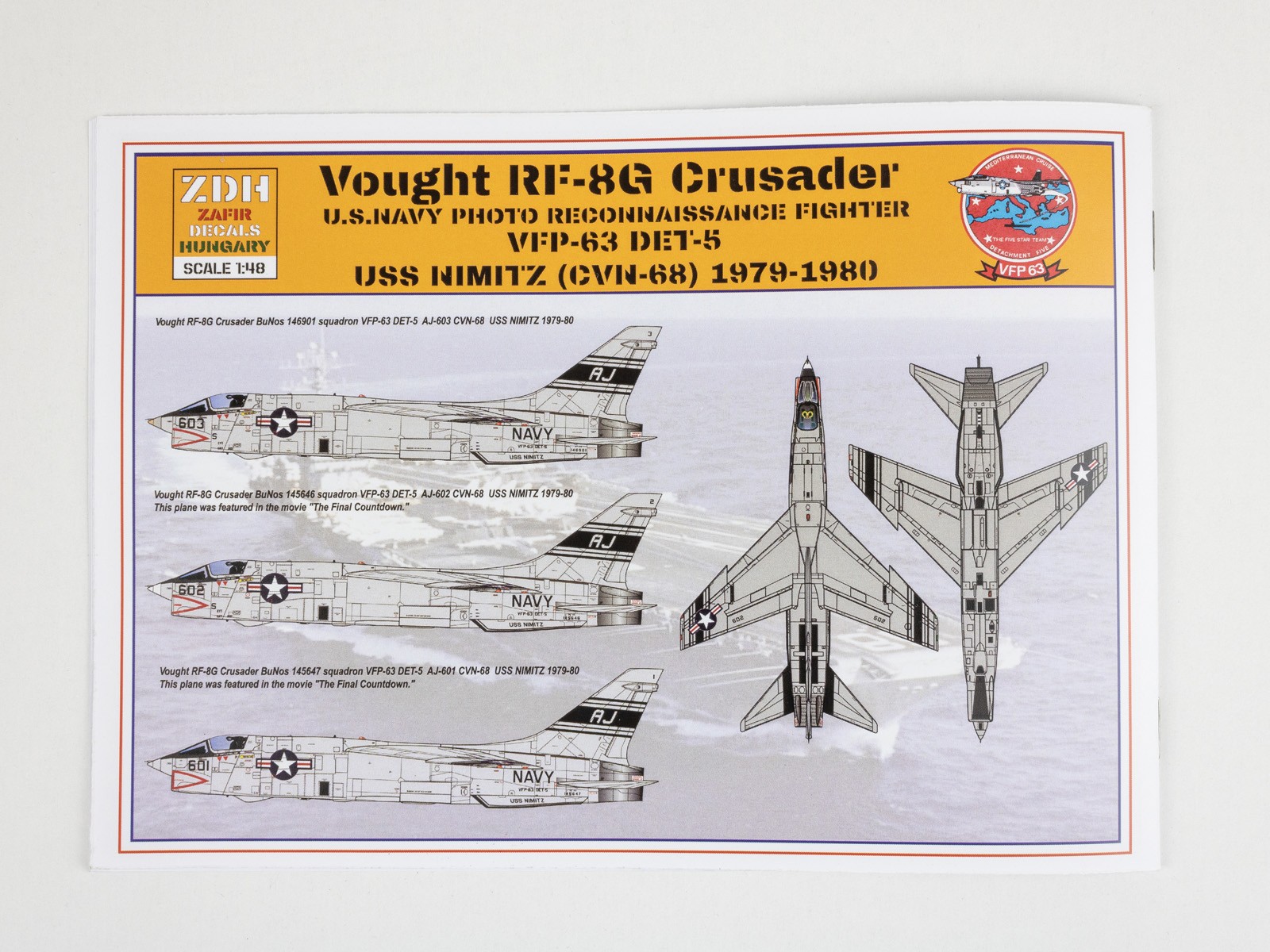 Vought RF-8G Crusader VFP-63 DET-5 CVN-68 1979-80